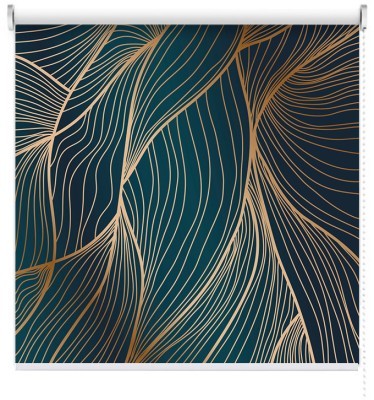 Houseart Green paint with gold, Line Art, Ρολοκουρτίνες, 100 x 42 εκ.